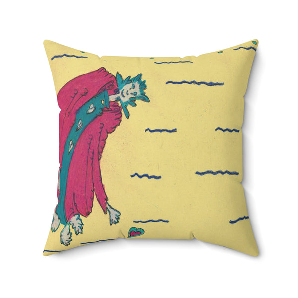 Noble Queen of Hearts, Faux Suede Square Pillow