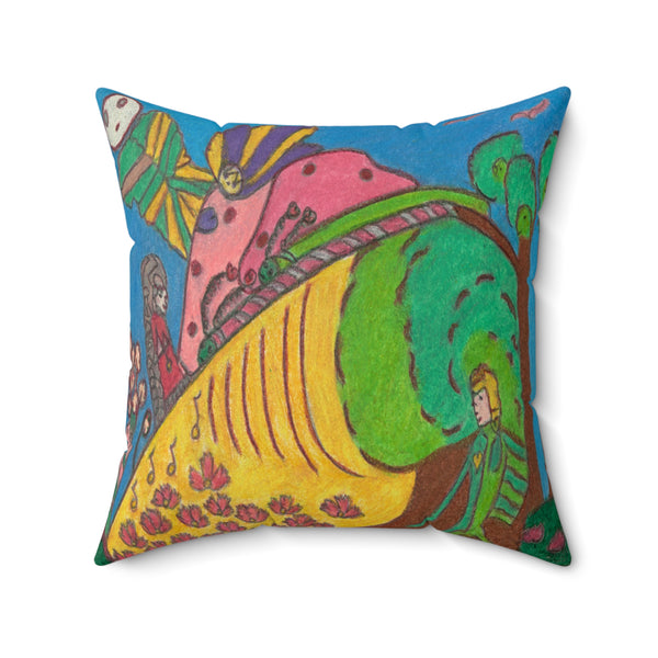 Whimsical Wonderland, Faux Suede Square Pillow