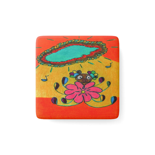 Sonic Bloom, Porcelain Magnet, Square