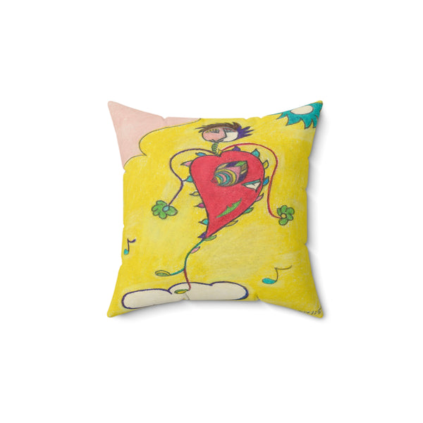 Blissful Heart (Dancer), Faux Suede Square Pillow
