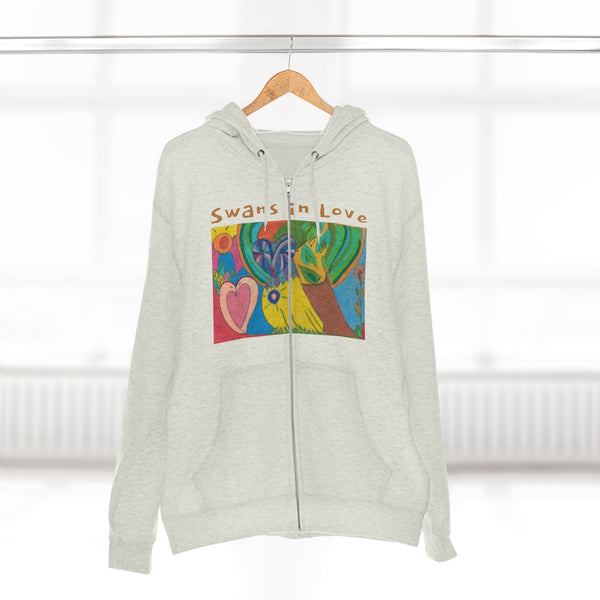 Swans in Love, Unisex Zip Hoodie