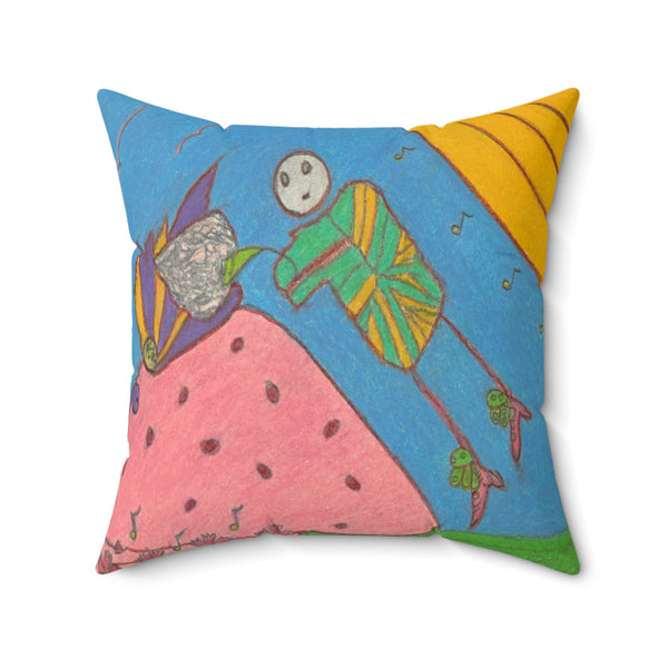 Full Moon, Faux Suede Square Pillow