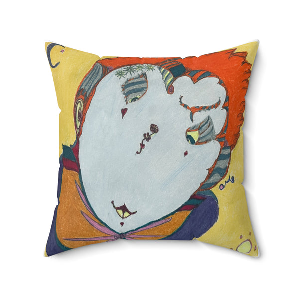 Red Head, Faux Suede Square Pillow