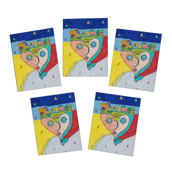 Cosmic Heart 1st Edition (Blank) Multi-Design Greeting Cards (5-Pack)