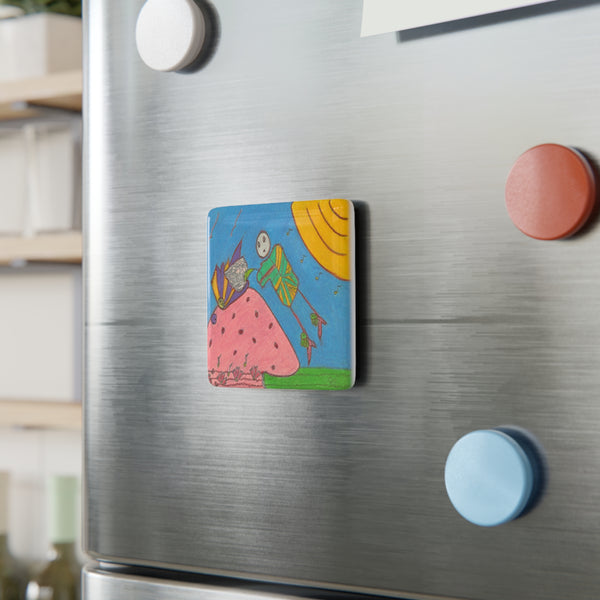 Full Moon, Porcelain Magnet, Square