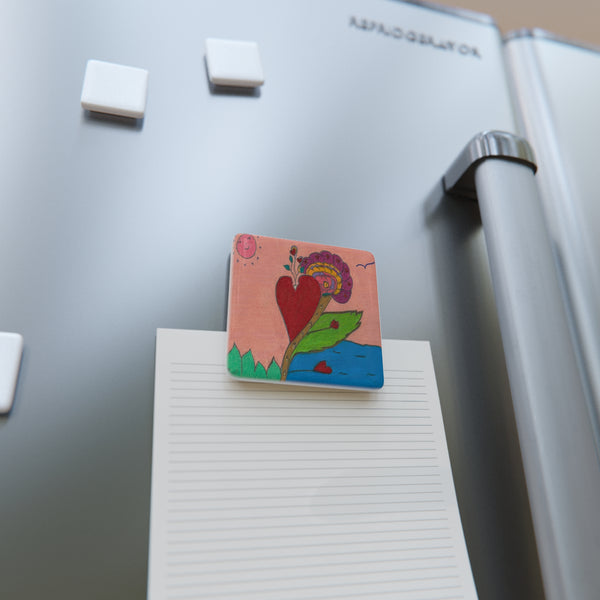 Uprtight in Heart (My Valentine's), Porcelain Magnet, Square