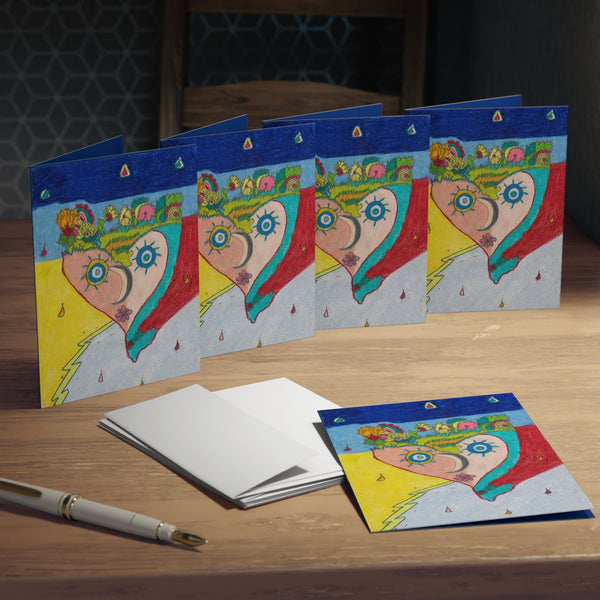 Cosmic Heart 1st Edition, (Blank) Multi-Design Greeting Cards (5-Pack)