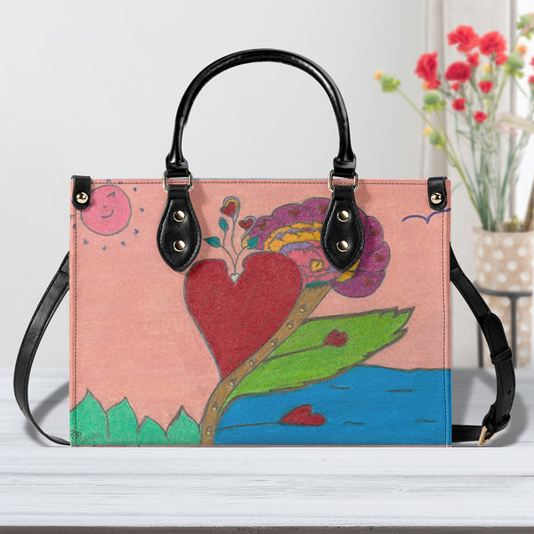 Upright in Heart (My Valentine) Multiple Sizes Upgraded Luxury Women PU Leather Handbag