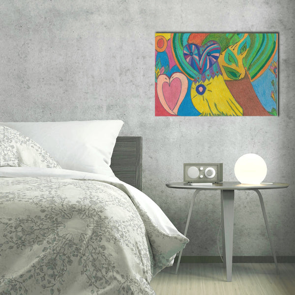 Owl in Love, HC_C24 Canvas with Mounting Brackets 16x24in (horizontal)