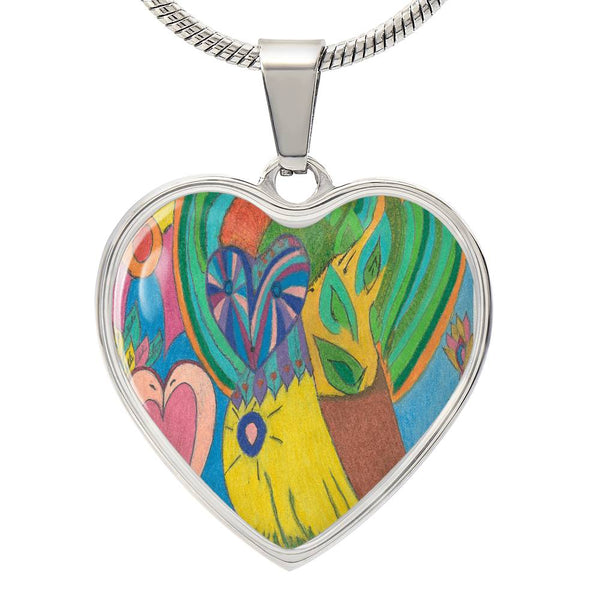 Owl in Love, Heart Luxury Necklace