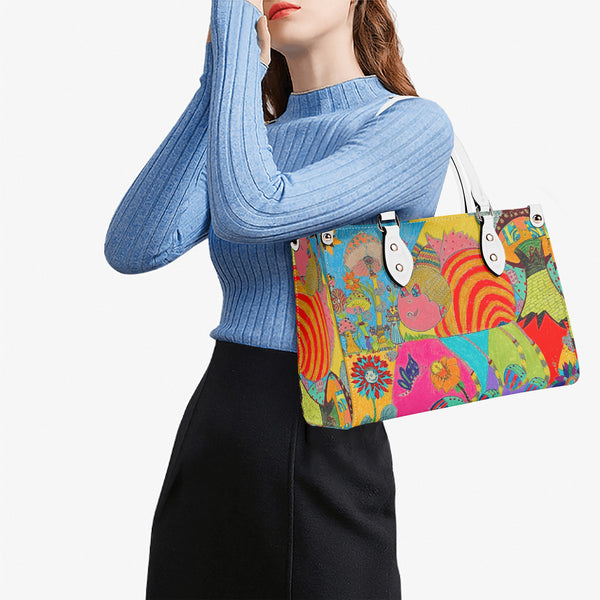 Bug Trippin'; 'Multiple Sizes Upgraded Luxury Women PU Leather Handbag'