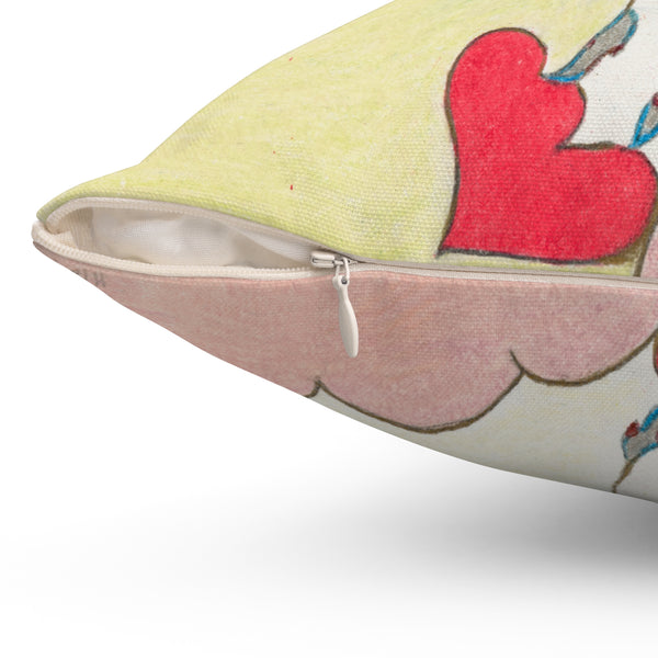 Let Your Heart Rise From The Ashes Like a Cosmic Phoenix! (1st Edition) (Spun Polyester Square Pillow)