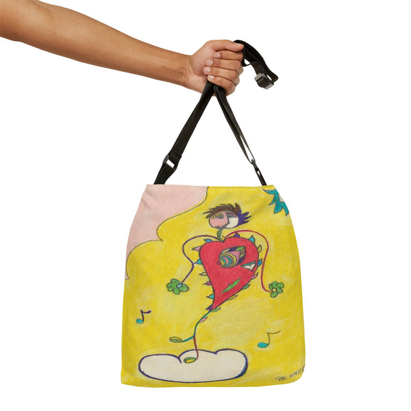Blissful Heart, Dance Your Heart Out! Adjustable Tote Bag (AOP)
