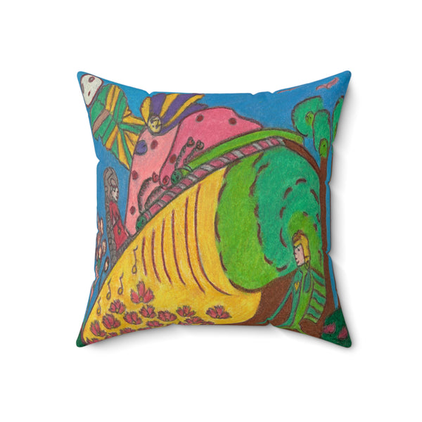 Elephant Call, Spread Your Love Into a Woods Wide Web! (Spun Polyester Square Pillow)
