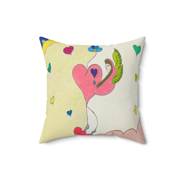 Let Your Heart Rise From The Ashes Like a Cosmic Phoenix! (1st Edition) (Spun Polyester Square Pillow)