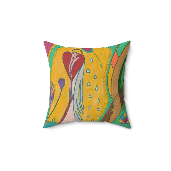 Angel Full of Heart, in Consciousness Rise ! Spun Polyester Square Pillow