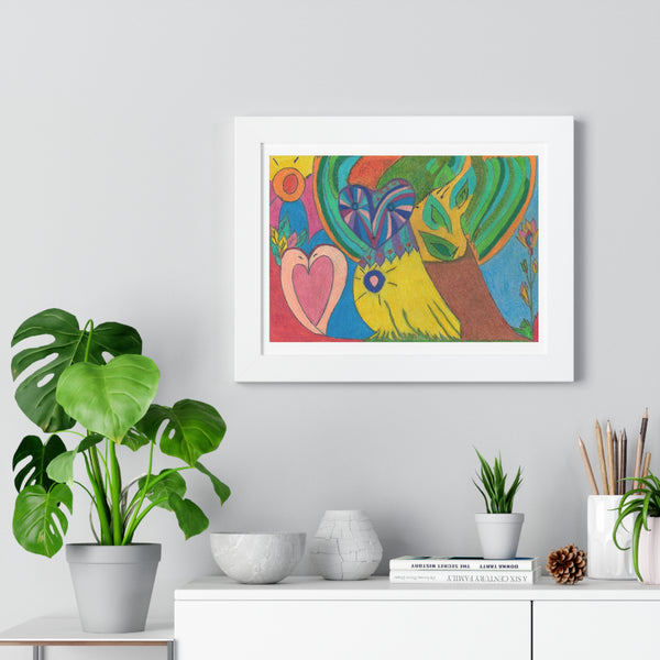 Swans in Love, Framed Horizontal Poster