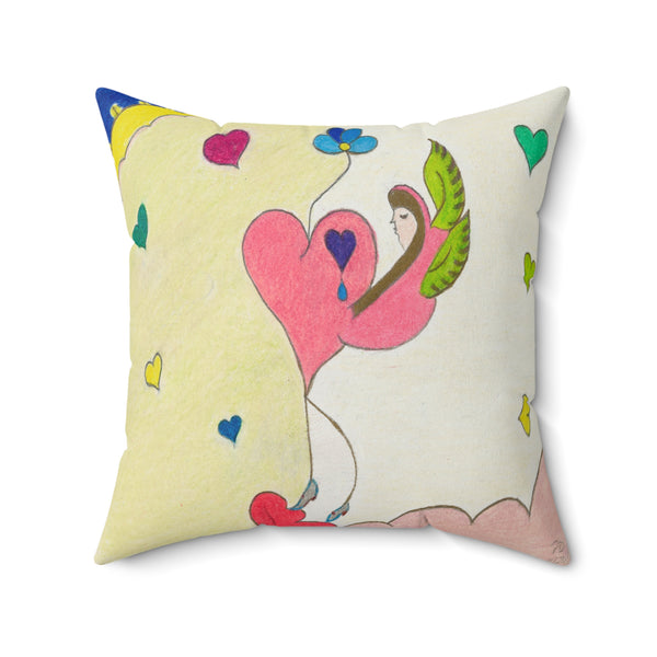 Let Your Heart Rise From The Ashes Like a Cosmic Phoenix! (1st Edition) (Spun Polyester Square Pillow)