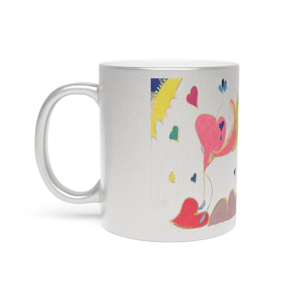 Cosmic Heart Phoenix (2nd Edition), (Expanded View), Metallic Mug (Silver\Gold)