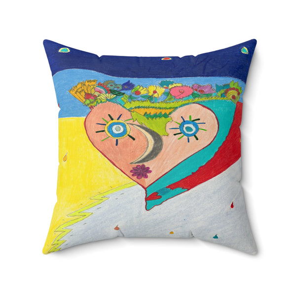 Cosmic Heart (2nd Edition) Faux Suede Square Pillow