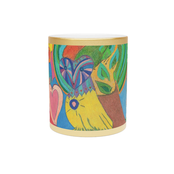 Owl in Love, Metallic Mug (Silver\Gold)