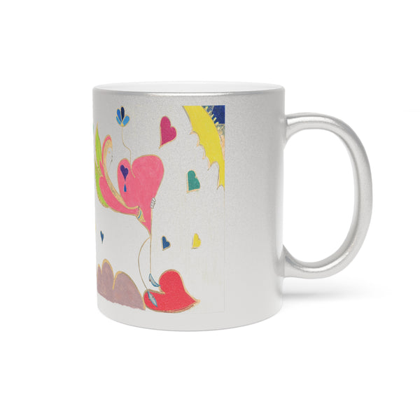 Cosmic Heart Phoenix (2nd Edition), (Expanded View), Metallic Mug (Silver\Gold)
