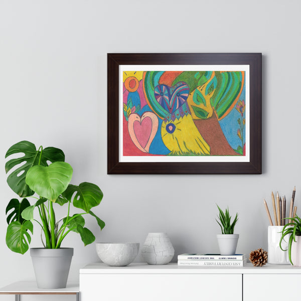 Swans in Love, Framed Horizontal Poster