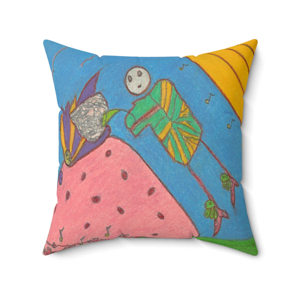 Full Moon, Faux Suede Square Pillow