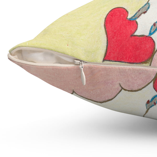 Let Your Heart Rise From The Ashes Like a Cosmic Phoenix! (1st Edition) (Spun Polyester Square Pillow)