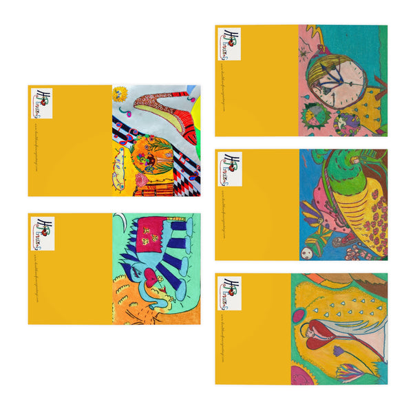 Set # 6 Multi-Design Greeting Cards (5-Pack) (Blank)