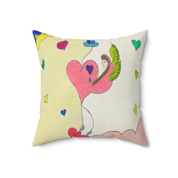 Let Your Heart Rise From The Ashes Like a Cosmic Phoenix! (1st Edition) (Spun Polyester Square Pillow)