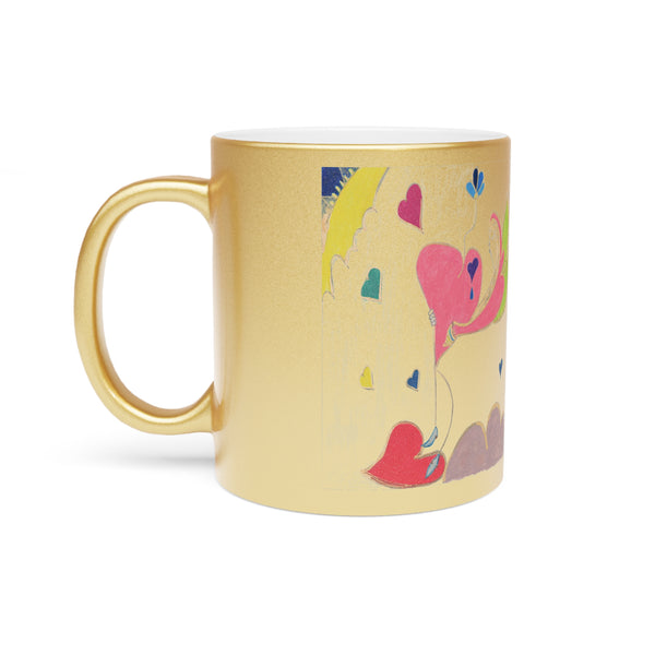 Cosmic Heart Phoenix (2nd Edition), (Expanded View), Metallic Mug (Silver\Gold)