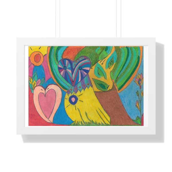 Swans in Love, Framed Horizontal Poster