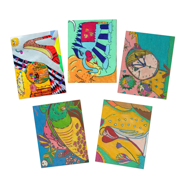 Set # 6 Multi-Design Greeting Cards (5-Pack) (Blank)