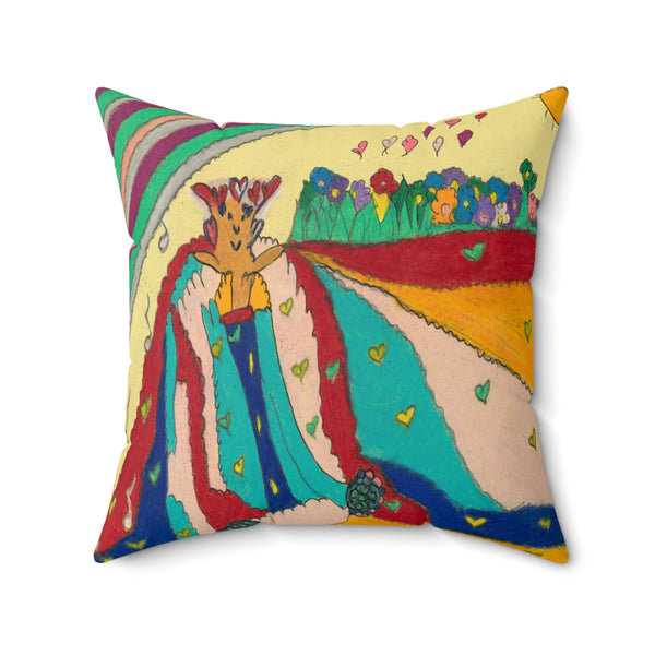 Noble King of Hearts, Faux Suede Square Pillow