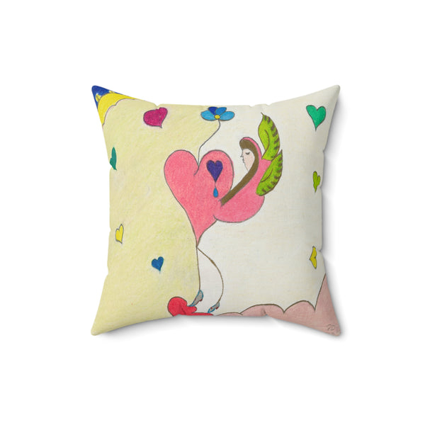 Let Your Heart Rise From The Ashes Like a Cosmic Phoenix! (1st Edition) (Spun Polyester Square Pillow)