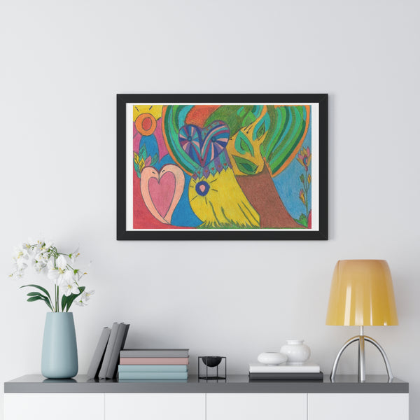 Swans in Love, Framed Horizontal Poster