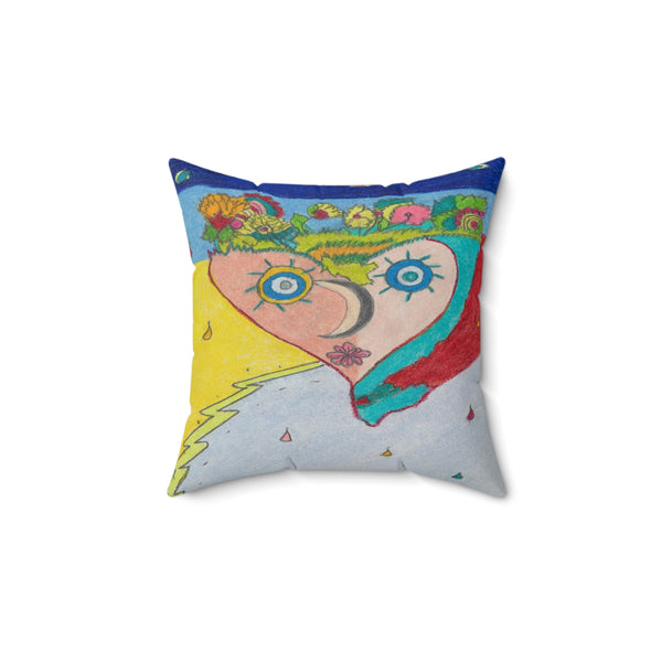 All Weathering Cosmic Heart, Weathers Any Conditions! (1st Edition) (Spun Polyester Square Pillow)