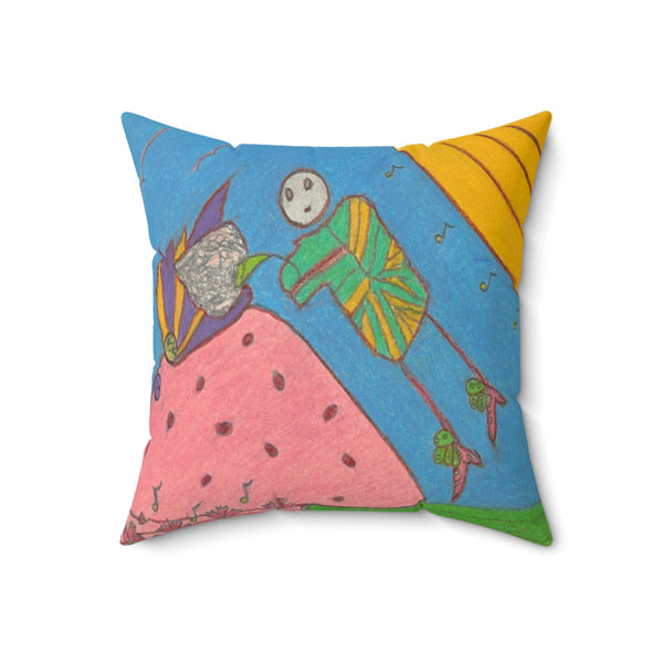 Full Moon, Faux Suede Square Pillow