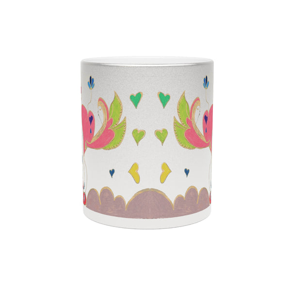 Cosmic Heart Phoenix (2nd Edition), (Expanded View), Metallic Mug (Silver\Gold)