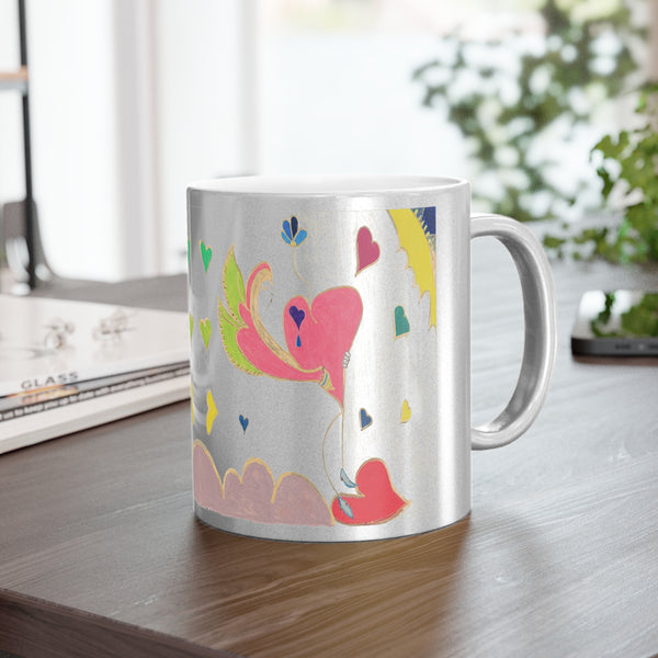 Cosmic Heart Phoenix (2nd Edition), (Expanded View), Metallic Mug (Silver\Gold)