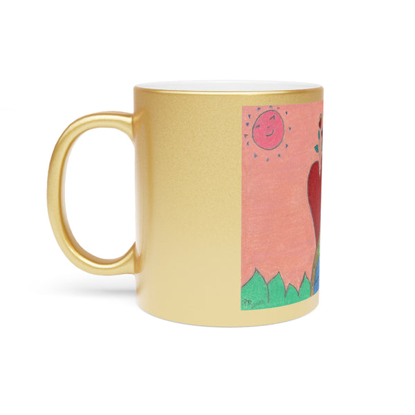 Upright in Heart (My Valentine's), Metallic Mug (Silver\Gold)