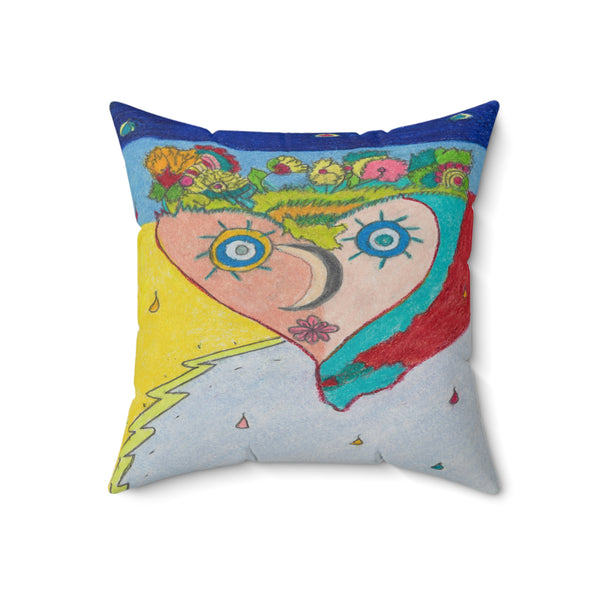 All Weathering Cosmic Heart, Weathers Any Conditions! (1st Edition) (Spun Polyester Square Pillow)