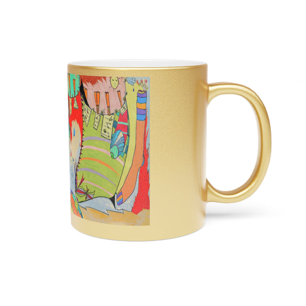 Mug Hang By A Thread Silver Gold Metallic Mug