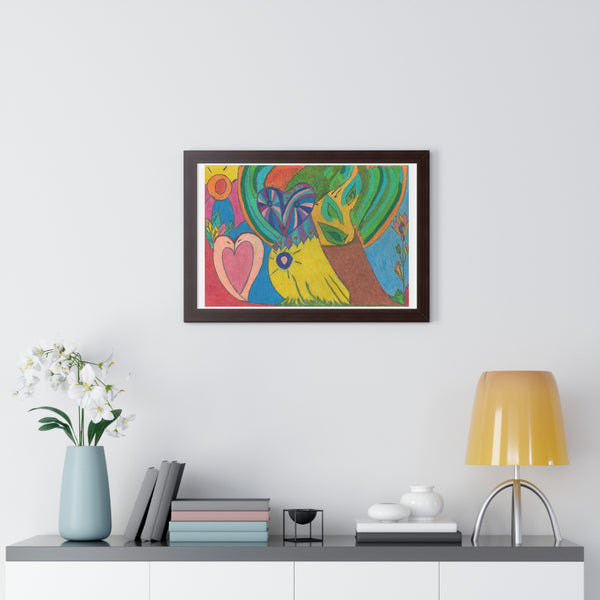 Swans in Love, Framed Horizontal Poster