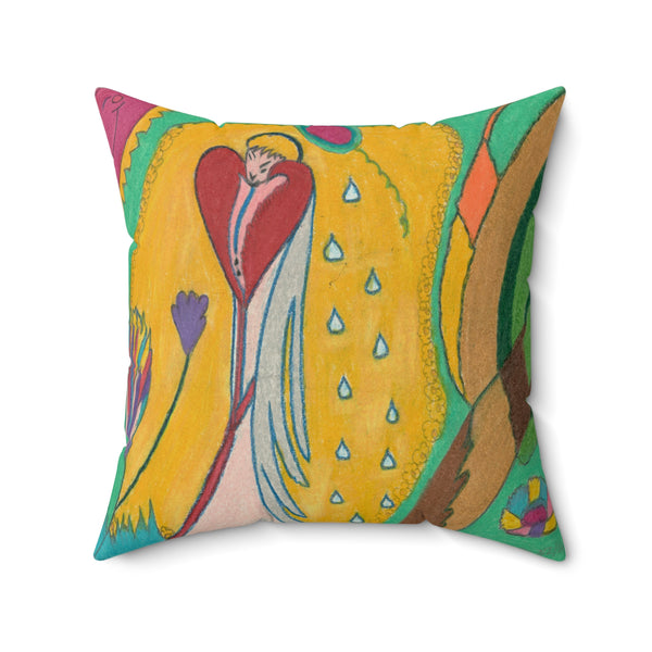 Angel Full of Heart, in Consciousness Rise ! Spun Polyester Square Pillow