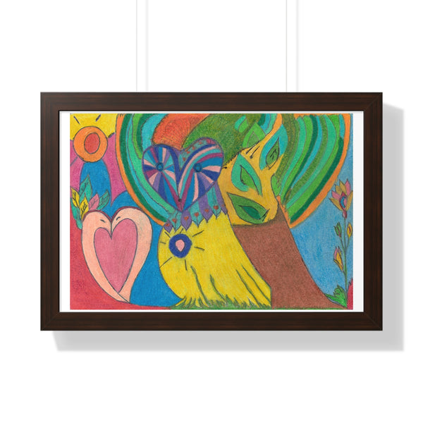 Swans in Love, Framed Horizontal Poster