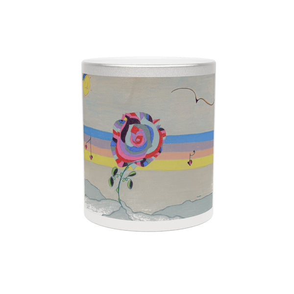 Metallic Mug - Concrete Rose Design