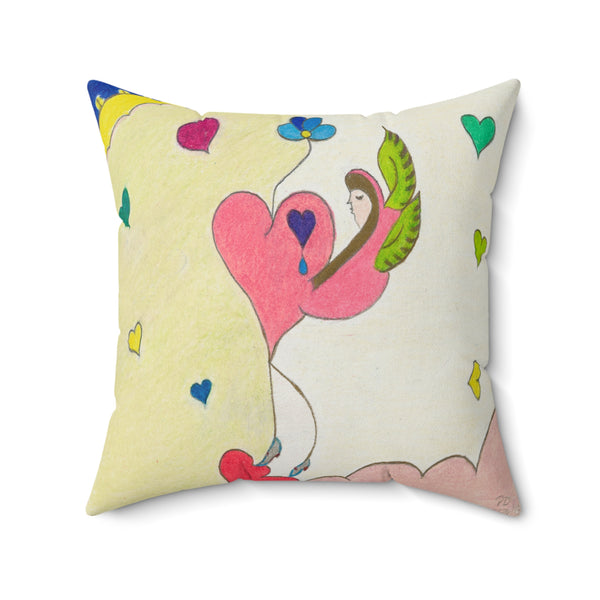 Let Your Heart Rise From The Ashes Like a Cosmic Phoenix! (1st Edition) (Spun Polyester Square Pillow)