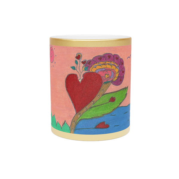 Upright in Heart (My Valentine's), Metallic Mug (Silver\Gold)